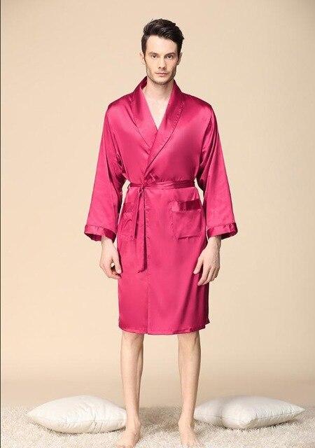 Plus 5XL Men's Silk Kimono Robe Luxury Designer Long Sleeve Bathrobe Sleepwear Oversized Satin Nightgown Summer Home Clothing