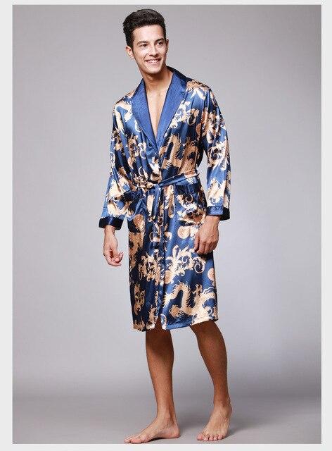 Top Grade Burgundy Male Silk Kimono Kaftan Robe Gown Chinese Men's Rayon Nightwear Nightgown Loose leisure Bathrobe Sleepwear