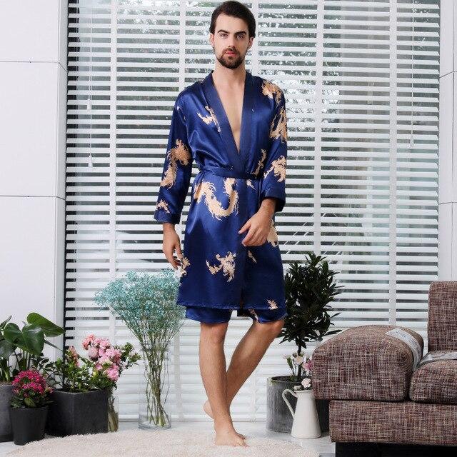 Luxury Designer women's Silk Kimono Robe Set 5XL Sleepwear Bathrobe Oversized Satin Nightgown 2PC Ladies Summer Home Clothing