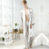 2PCS Summer Simulation Silk Kimono Men Bathrobe/Pyjama/Pajama Comfortable Satin Household Shorts/Pants Nightgown Sets C75456AD