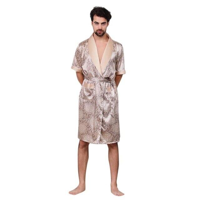 Men's Simulation Silk Pajama Set Men Pajamas Sleepwear Men Sexy Modern Style Soft Cozy Satin Nightgown Men Summer Thin Set 2 PCS