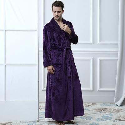 New Arrival Silk Soft Flannel Long Kimono Bath Robe Men Waffle Winter Bathrobe Mens Robes Dressing Gown Nightgowns for Male