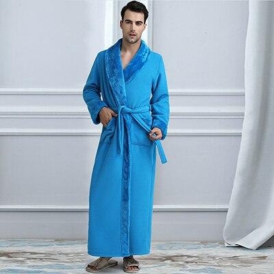 New Arrival Silk Soft Flannel Long Kimono Bath Robe Men Waffle Winter Bathrobe Mens Robes Dressing Gown Nightgowns for Male