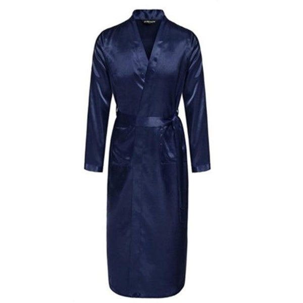 Men Sexy Faux Silk Kimono Bathrobe Gown Chinese Style Male Robe Nightgown Sleepwear Robes Male Bathrobe Casual Home Loungewear