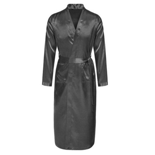 Men Sexy Faux Silk Kimono Bathrobe Gown Chinese Style Male Robe Nightgown Sleepwear Robes Male Bathrobe Casual Home Loungewear