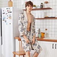 summer silk men robes  bathrobe man Bath Gown Casual Silky Homewear Male Sleep Nightgown Sleepwear Sleepshirts Pijama Mujer 2019