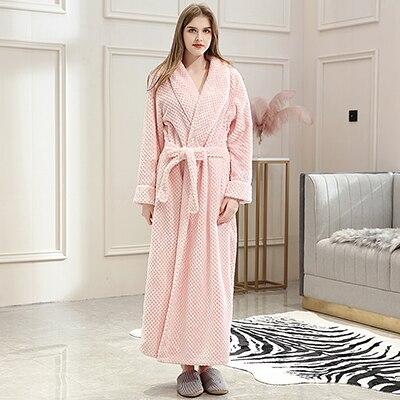 On Sale Mens Thick Waffle Extra Long Kimono Bath Robe Soft as Silk Bathrobe Men Warm Winter Robes Male Dressing Gown Nightgowns