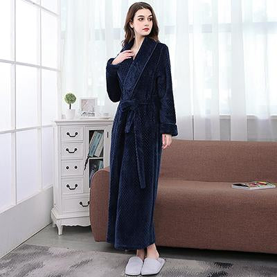 On Sale Mens Thick Waffle Extra Long Kimono Bath Robe Soft as Silk Bathrobe Men Warm Winter Robes Male Dressing Gown Nightgowns