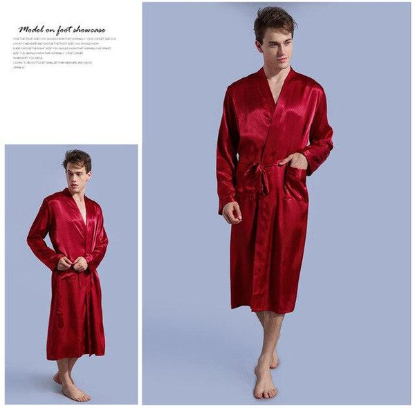 Soft Men's Pajamas Pajama Sleepwear Robe Robes Nightgown Robes Long Sleeve  Plus Beige Blue Stripe N30D