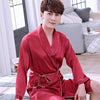 2019 summer arrival lovers luxury silk flannel long bathrobe mens kimono bath robe men women night dressing gown male bathrobes