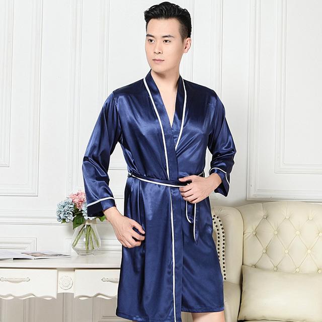 2019 summer satin silk pajamas shorts for men rayon silk sleepwear male pajama set soft nightgown for men pyjamas