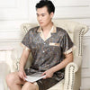 2019 summer satin silk pajamas shorts for men rayon silk sleepwear male pajama set soft nightgown for men pyjamas