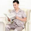2019 summer satin silk pajamas shorts for men rayon silk sleepwear male pajama set soft nightgown for men pyjamas