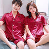 2019 satin silk pajamas shorts for men sleepwear male pajama set soft nightgown men pyjamas sleep couple pajamas floral print