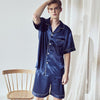 2019 pijama men pajamas set breathable soft silk homewear striped tops +pants nightgown pyjamas comfy men sleepwear set