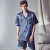 2019 pijama men pajamas set breathable soft silk homewear striped tops +pants nightgown pyjamas comfy men sleepwear set