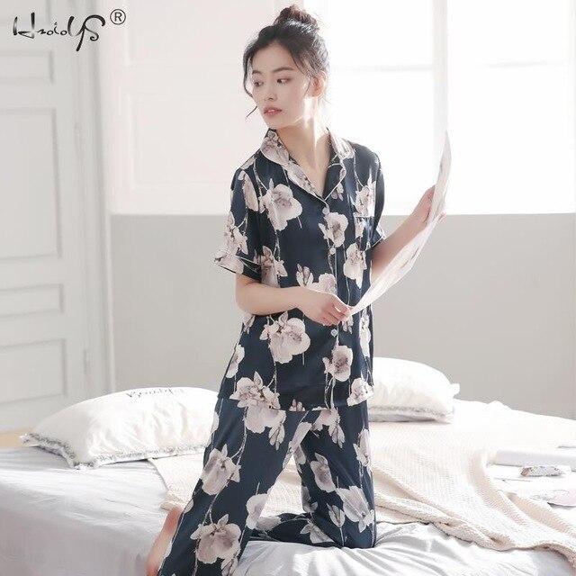 Lovers Winter Pajamas Couples Unisex Silk Sleepwear Soft Pyjama Sets Nightgown Women Pajama Sets Long Sleeve Men Lounge Pijamas