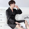 2019 summer satin silk pajamas shorts for men sleepwear male pajama set soft nightgown for men pyjamas sleep lounge big