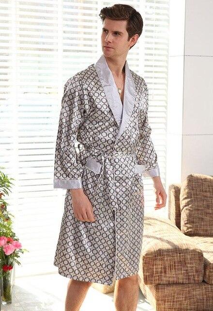 Luxury Designer Men's Silk Kimono Robe Plus 5XL Long Sleeve Sleepwear Bathrobe Oversized Satin Nightgown Summer Home Clothing
