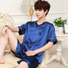 2019 satin silk pajamas short for men sleepwear male pajama set soft nightgown for men pyjamas sleep v neck silk pajama set