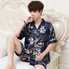 2019 satin silk pajamas short for men sleepwear male pajama set soft nightgown for men pyjamas sleep v neck silk pajama set