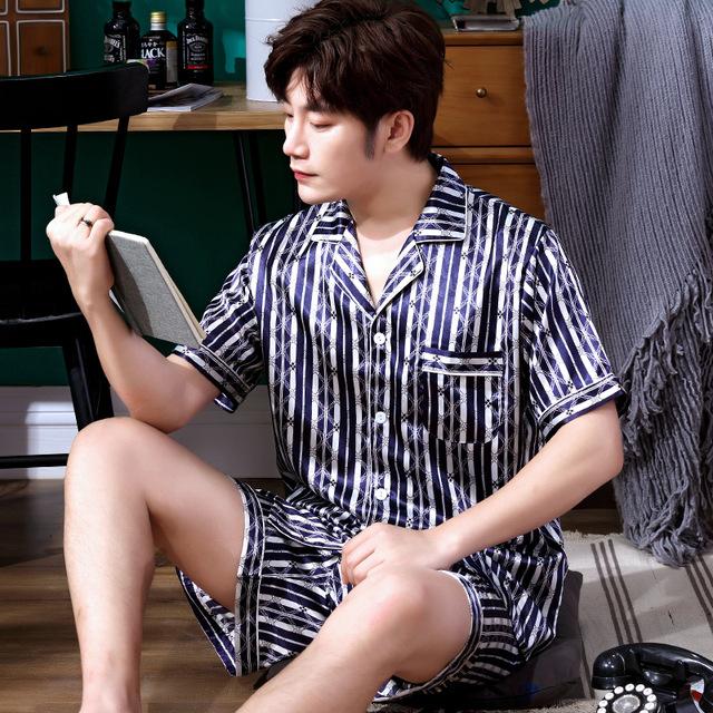 2019 satin silk pajamas long for men sleepwear male pajama set soft nightgown for men pyjamas sleep floral print pijama hombre