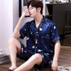 2019 satin silk pajamas long for men sleepwear male pajama set soft nightgown for men pyjamas sleep floral print pijama hombre
