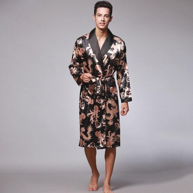 Silk Kimono Robe Lovers Couple Nightgown Sets For Women Men Bath Gown Sleepwear Large Sexy Long Nightwear Plus Size Pajamas 3XL