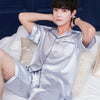 Big Size M-2XL Satin Silk Pajamas Long For Men Autumn Sleepwear Male Pajama Set Soft Nightgown For Men Pyjamas Sleep Lounge