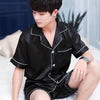 Big Size M-2XL Satin Silk Pajamas Long For Men Autumn Sleepwear Male Pajama Set Soft Nightgown For Men Pyjamas Sleep Lounge