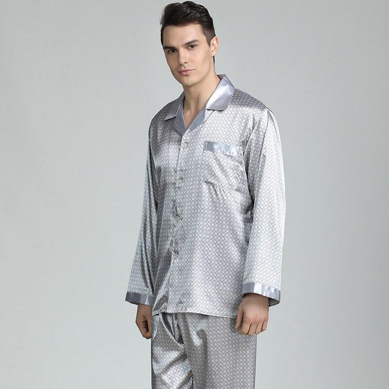 Brand Summer Men Satin Silk Pajama Set Male Pajamas Silk Sleepwear Mens Style Soft Cozy Satin Nightgown Leisure Home Clothing