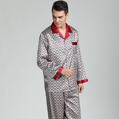 Brand Summer Men Satin Silk Pajama Set Male Pajamas Silk Sleepwear Mens Style Soft Cozy Satin Nightgown Leisure Home Clothing