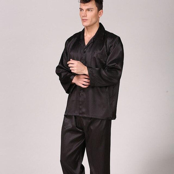 Spring Mens Stain Silk Pajama Set Pajamas Men Sleepwear Modern Style Silk Nightgown Home Male Satin Soft Cozy For Sleeping