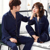 2019 pijamas pijama hombre mens stain silk set long sleeve soft sleepwear nightgown tops+pants couple pajamas pajama set