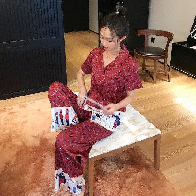 2019 mens stain silk pajama set pajamas men sleepwear modern style silk nightgown home male satin couple pajamas floral print