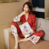 2019 mens stain silk pajama set pajamas men sleepwear modern style silk nightgown home male satin couple pajamas floral print