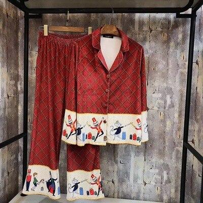 2019 mens stain silk pajama set pajamas men sleepwear modern style silk nightgown home male satin couple pajamas floral print