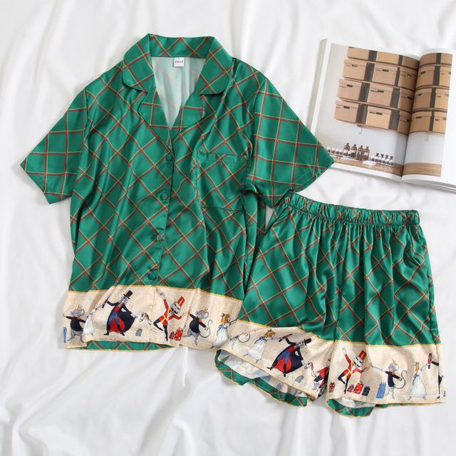 2019 mens stain silk pajama set pajamas men sleepwear modern style silk nightgown home male satin couple pajamas floral print