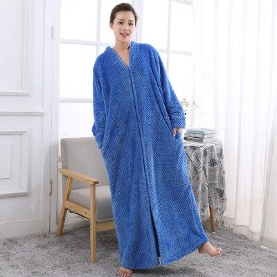 Winter Flannel Sexy women dress black  Robes plus size long sleeve warm Pregnant long Sleepwear  Bathrobe men Clothes nightgown
