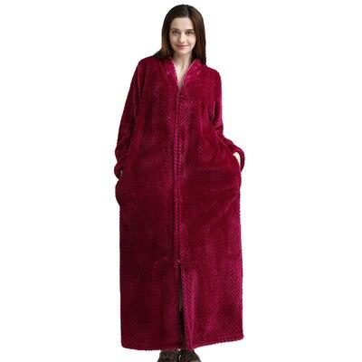 Winter Flannel Sexy Women Robes plus size long sleeve thick Pregnant woman long Sleepwear Female Bathrobe men loose nightgown