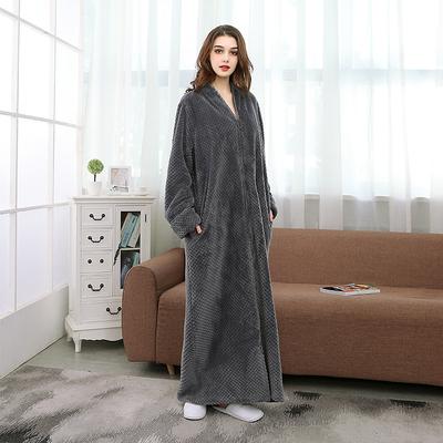 XL snow Winter Flannel Sexy Women Robes plus size long sleeve warm Pregnant woman long Sleepwear Bathrobe men Clothes nightgown