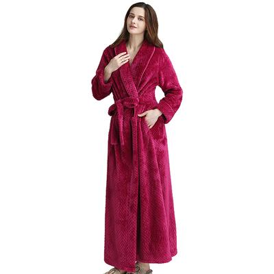 Free shipping Winter Flannel Sexy Women Robes plus size long sleeve warm long Sleepwear Female Bathrobe men Clothes nightgown