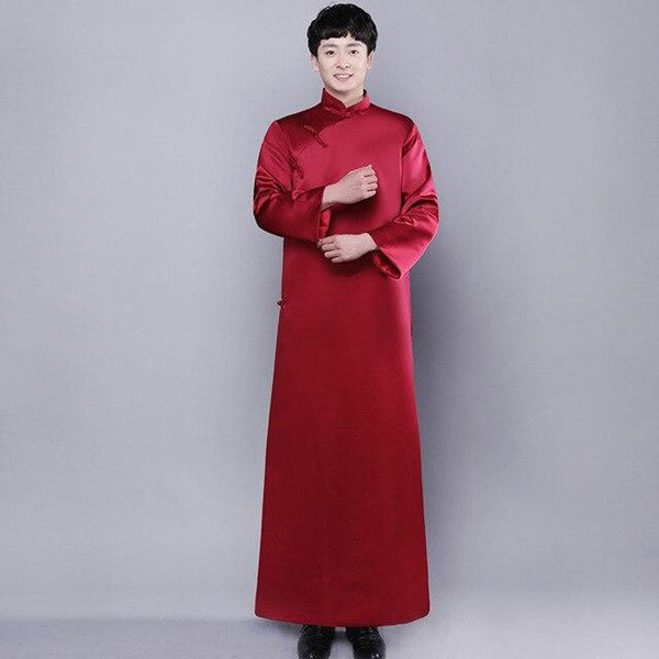 2019 summer black chinese men's robe kimono faux silk bath gown bathrobe nightgown sleepwear hombre pijama