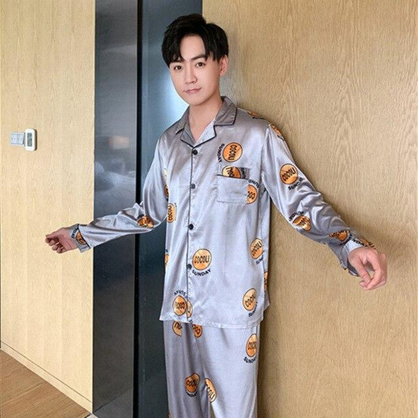 Loose Designer Men/Women Silk Satin Couple Pajamas Sets Sleepwear Sets Unisex Male Soft Oversized Luxury Nightgown Home Clothing