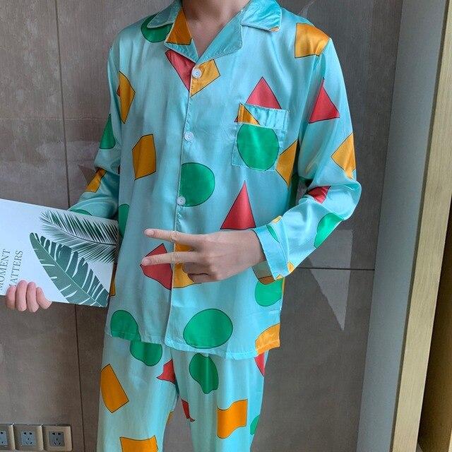 Loose Designer Men/Women Silk Satin Couple Pajamas Sets Sleepwear Sets Unisex Male Soft Oversized Luxury Nightgown Home Clothing