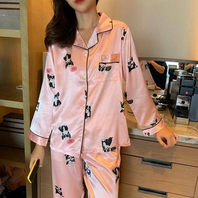 Loose Designer Men/Women Silk Satin Couple Pajamas Sets Sleepwear Sets Unisex Male Soft Oversized Luxury Nightgown Home Clothing