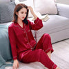 Autumn Silk Lovers Couple Set Fashion Lounge Long-sleeve Sleepwear Pajamas For Women and Men Plus size Female Satin Nightgown