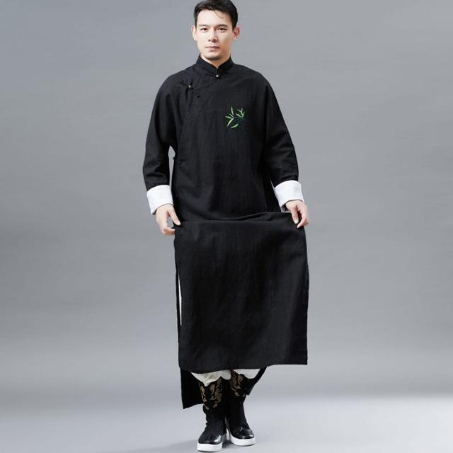 2019 summer ethnic mens bathrobe silk kimono robe long sleeves chinese lucky dragon print pajamas bathrobe masculina night dress