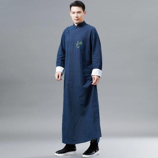 2019 summer ethnic mens bathrobe silk kimono robe long sleeves chinese lucky dragon print pajamas bathrobe masculina night dress