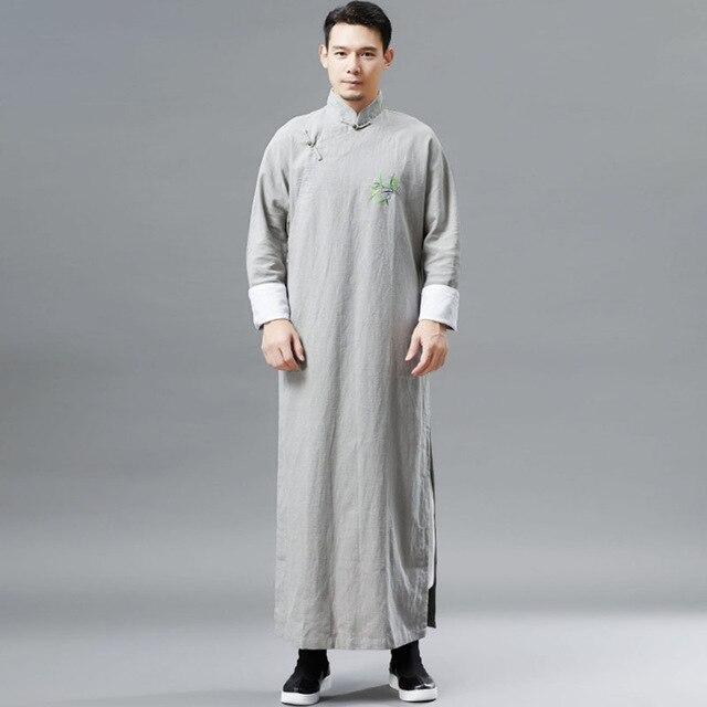 2019 summer ethnic mens bathrobe silk kimono robe long sleeves chinese lucky dragon print pajamas bathrobe masculina night dress